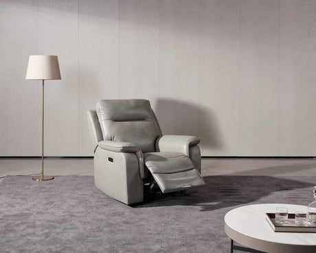 Earth Collection Recliners Grey Leather Havilah Electric Reclining Chair