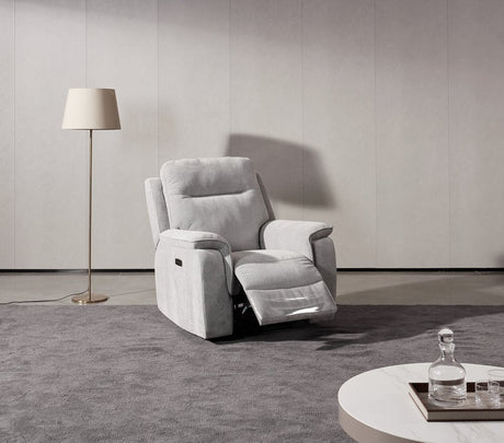 Earth Collection Recliners Silver Grey Havilah Electric Reclining Chair
