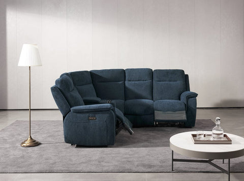 Earth Collection Reclining Sofas Navy Havilah Electric Reclining Corner Sofa