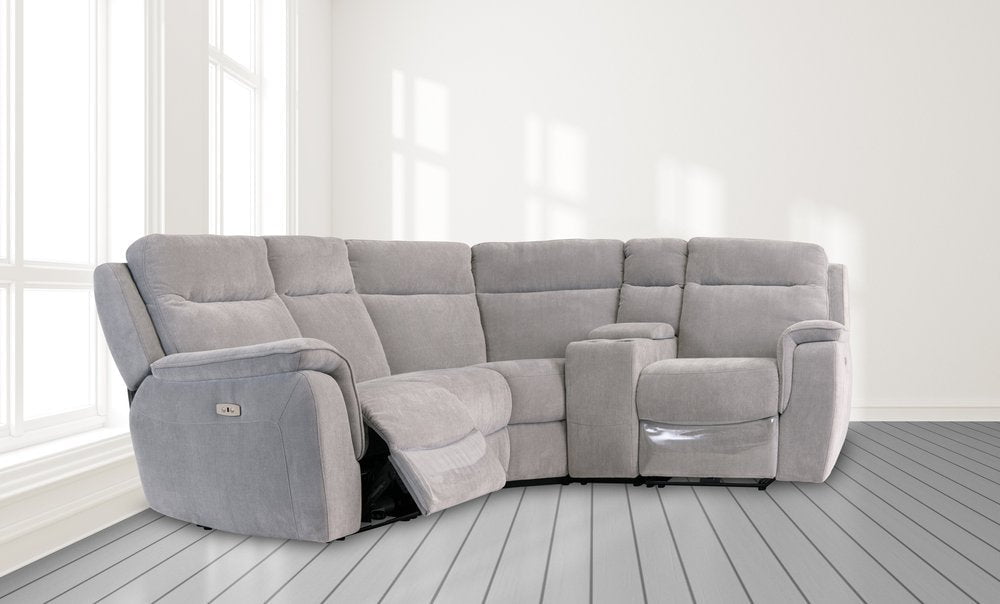 Earth Collection Reclining Sofas Silver Grey Havilah Electric Reclining Corner Sofa