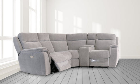 Earth Collection Reclining Sofas Silver Grey Havilah Electric Reclining Corner Sofa