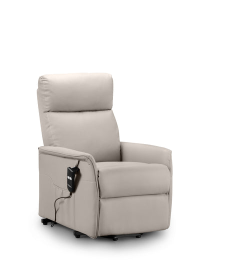 Julian Bowen Rise & Recline Chairs Helena Rise & Recline Chair- Pebble Faux Leather