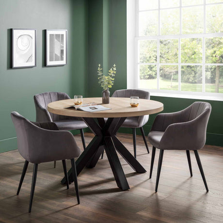 Julian Bowen Dining Chairs Hobart Scalloped Dining Chairs - Grey - Sold in pairs