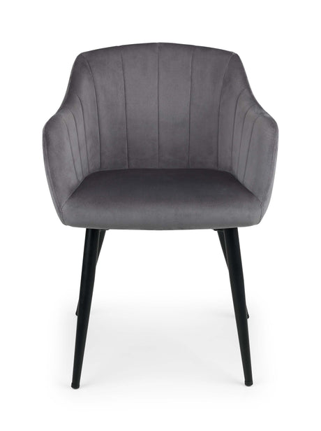 Julian Bowen Dining Chairs Hobart Scalloped Dining Chairs - Grey - Sold in pairs