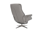 GFA Reclining Chair Platinum Hudson Leather Manual Recliner Swivel Chair and Foot Stool