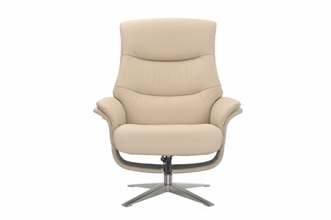 GFA Reclining Chair Hudson Leather Manual Recliner Swivel Chair and Foot Stool