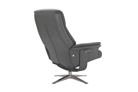GFA Reclining Chair Hudson Leather Manual Recliner Swivel Chair and Foot Stool