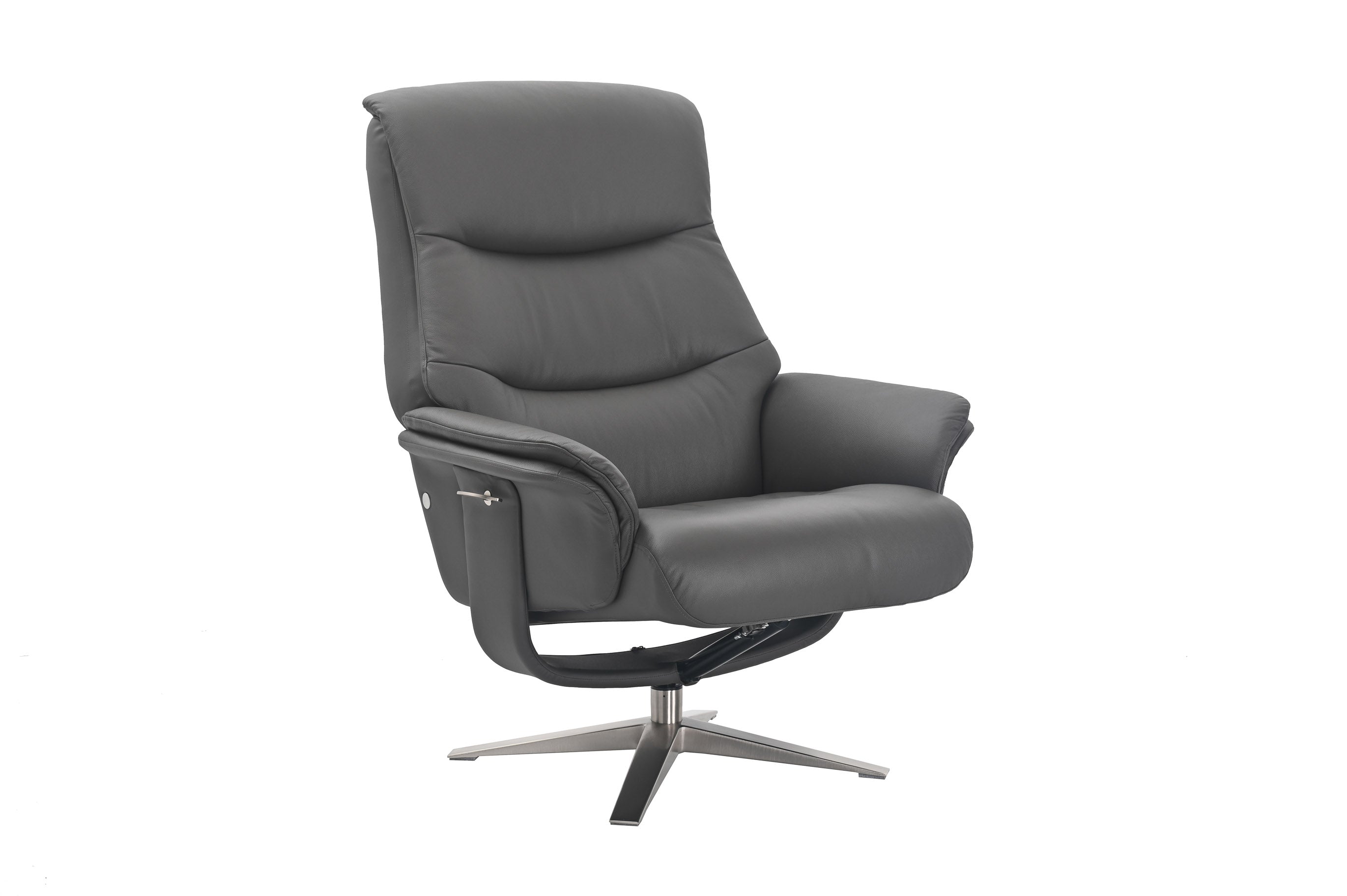 GFA Reclining Chair Hudson Leather Manual Recliner Swivel Chair and Foot Stool