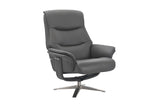 GFA Reclining Chair Hudson Leather Manual Recliner Swivel Chair and Foot Stool