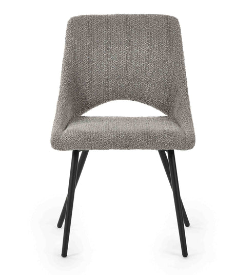 Julian Bowen Dining Chairs Iris Boucle Dining Chairs - Grey - Sold in pairs