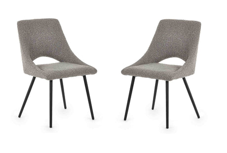 Julian Bowen Dining Chairs Iris Boucle Dining Chairs - Grey - Sold in pairs
