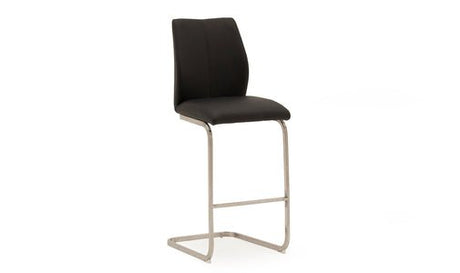 Vida Living Bar Chair DefaultTitle Irma Bar Chair Brushed Steel Black