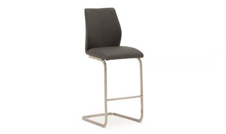 Vida Living Bar Chair DefaultTitle Irma Bar Chair Brushed Steel Grey