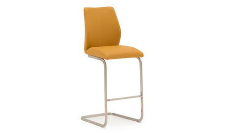 Vida Living Bar Chair DefaultTitle Irma Bar Chair Brushed Steel Pumpkin