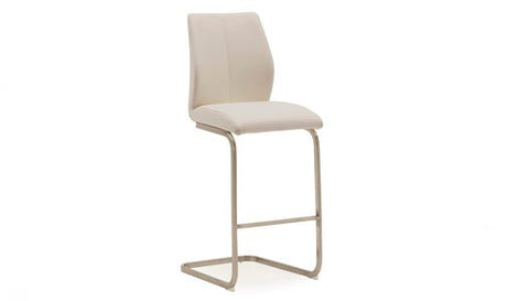 Vida Living Bar Chair DefaultTitle Irma Bar Chair Brushed Steel Taupe
