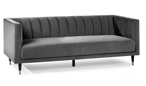 Salma Scalloped Back 3 Seater- Grey -Your Home Furniture