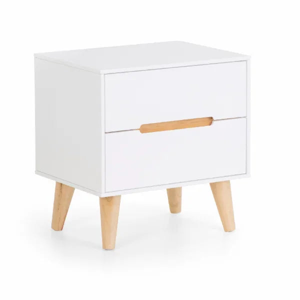 Julian Bowen Bedside White Julian Bowen Alicia 2 Drawer Bedside