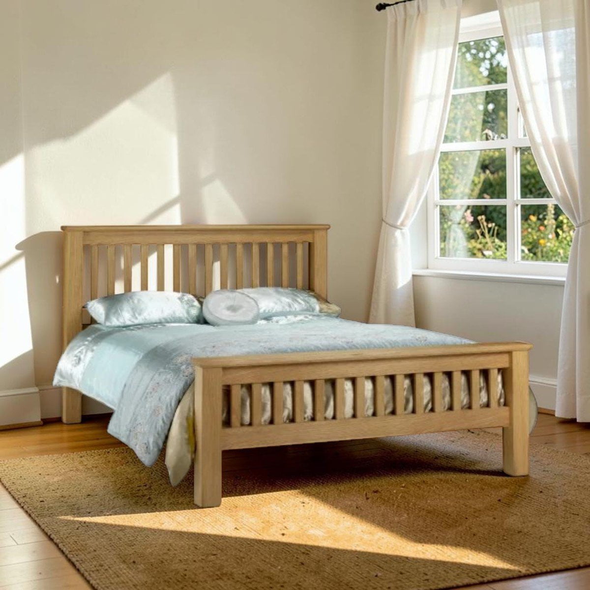 Julian Bowen Bed Double 135cm Julian Bowen Amsterdam Oak High Foot End Bed