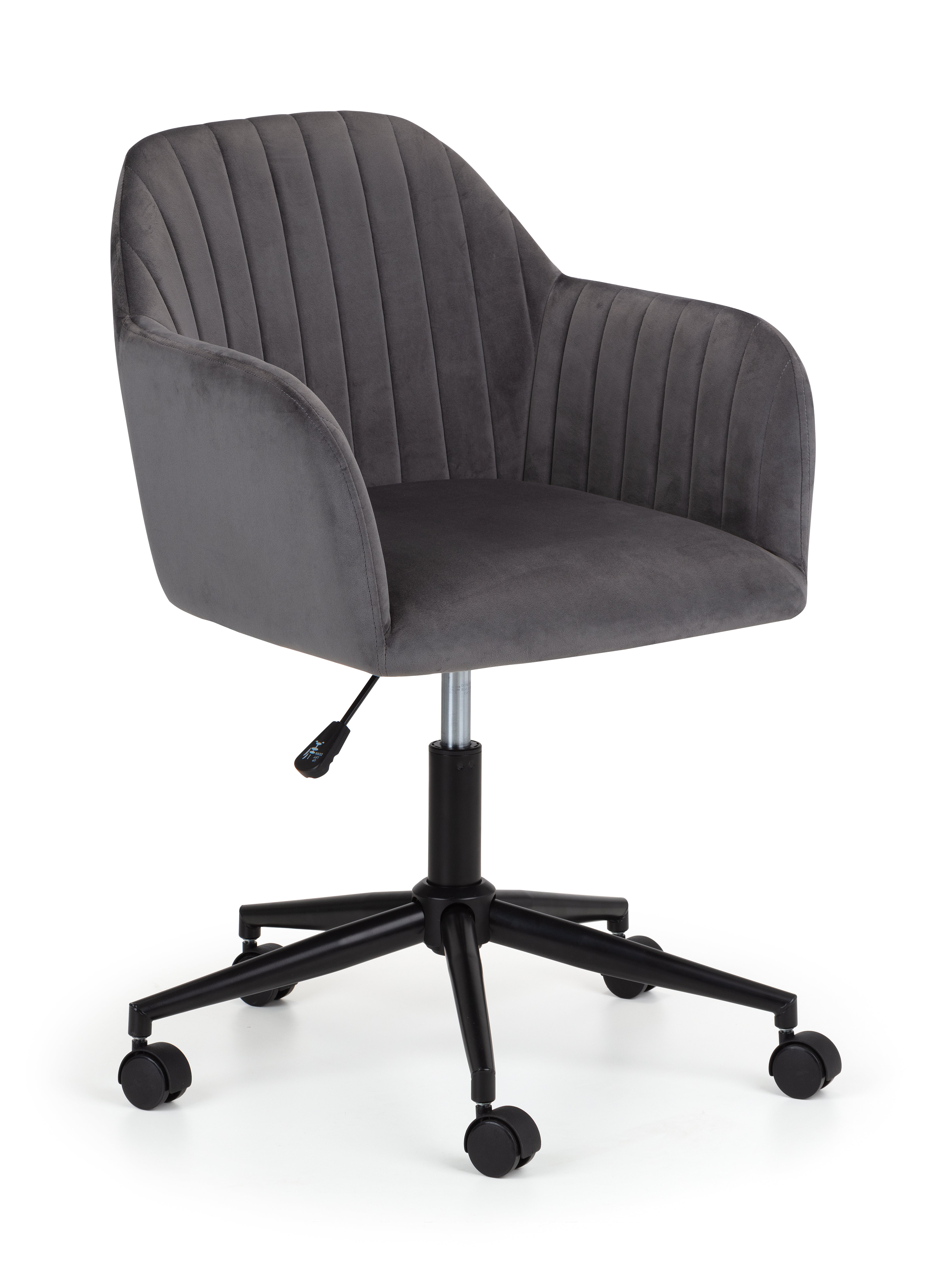 Kahlo Velvet Swivel Office Chair- Grey/Black - Your Home Furniture