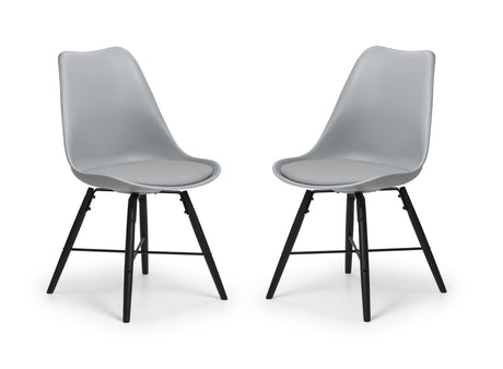 Julian Bowen Dining Chairs Kari Dining Chairs - Grey Seat & Black Legs - Sold in pairs