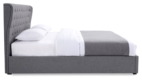 Kyoto Bed Kensington Grey Ottoman Bed & Buttoned Headboard