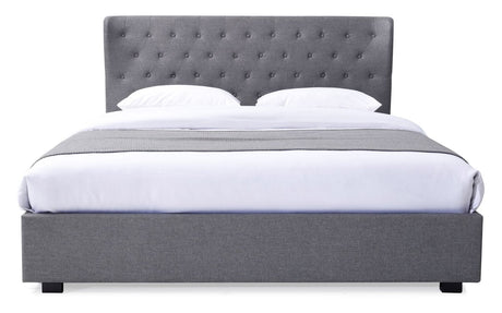 Kyoto Bed Kensington Grey Ottoman Bed & Buttoned Headboard