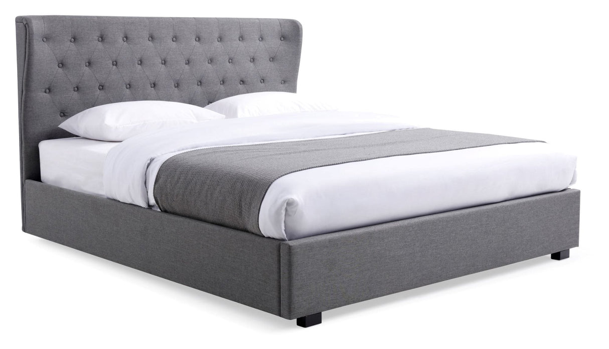 Kyoto Bed Kensington Grey Ottoman Bed & Buttoned Headboard