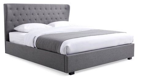 Kyoto Bed Kensington Grey Ottoman Bed & Buttoned Headboard