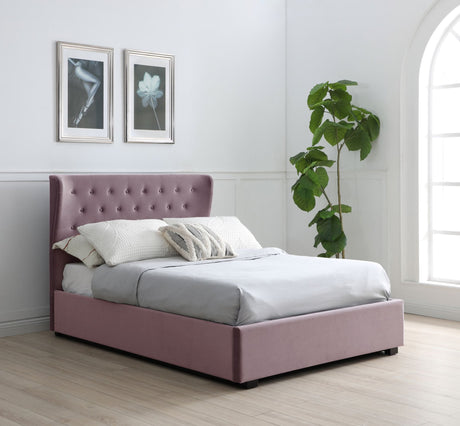 Kyoto Bed Athena Heather Velvet / Double Kensington Velvet Ottoman Bed