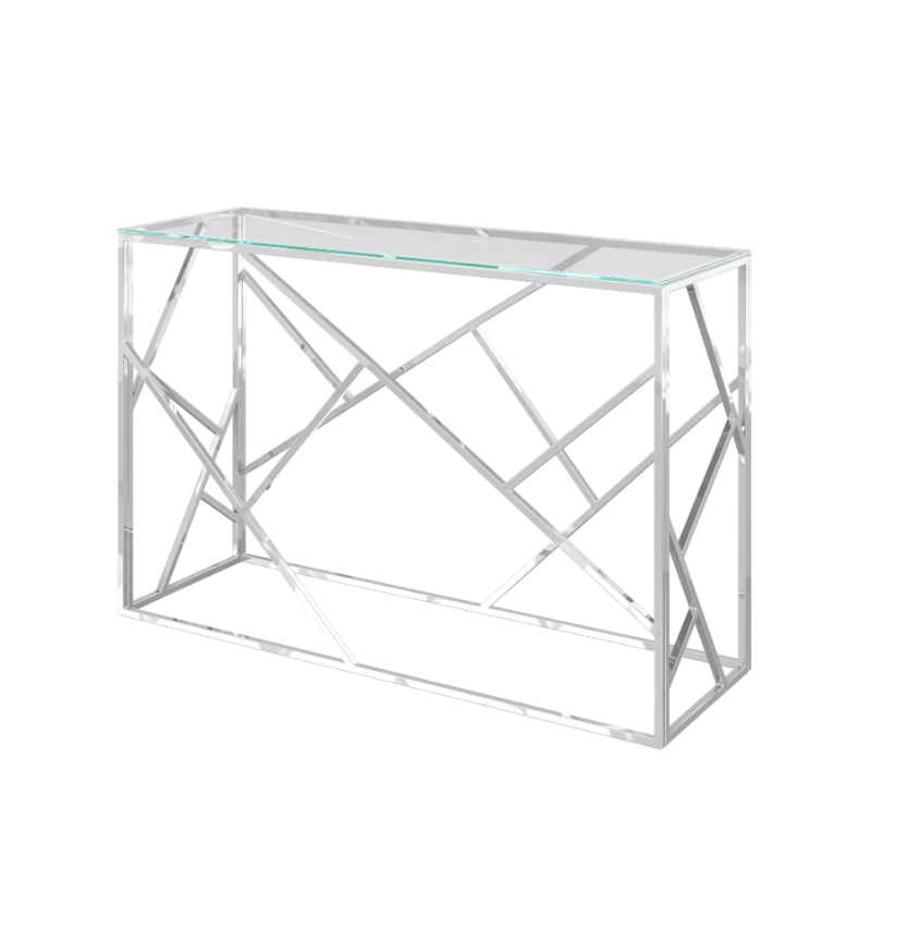 Torelli Console Table DefaultTitle Kieta Glass & Chrome Console Table