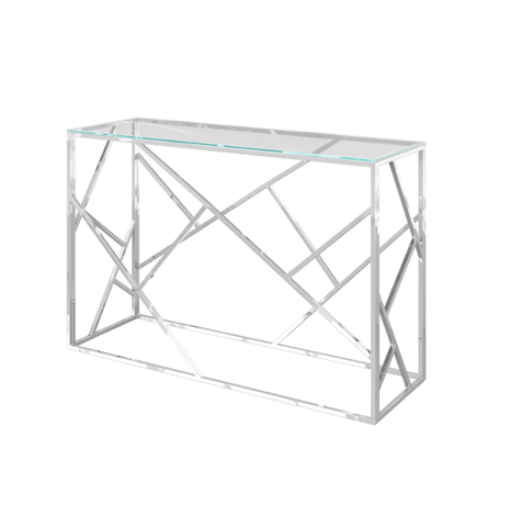 Kieta Glass & Chrome Console Table