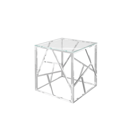 Torelli Side Table DefaultTitle Kieta Glass & Chrome Side Table