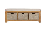 Your Home Style Hall Bench Kingston Oak Hall Bench with Baskets