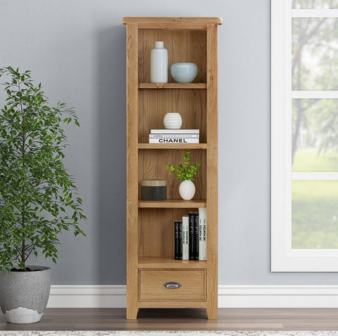 Your Home Style Bookcase Kingston Oak Slim Bookcase