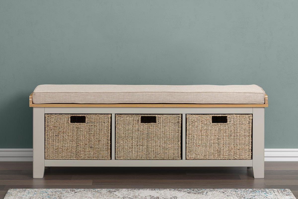 Your Home Style Hall Bench Kingston Painted Hall Bench with Baskets