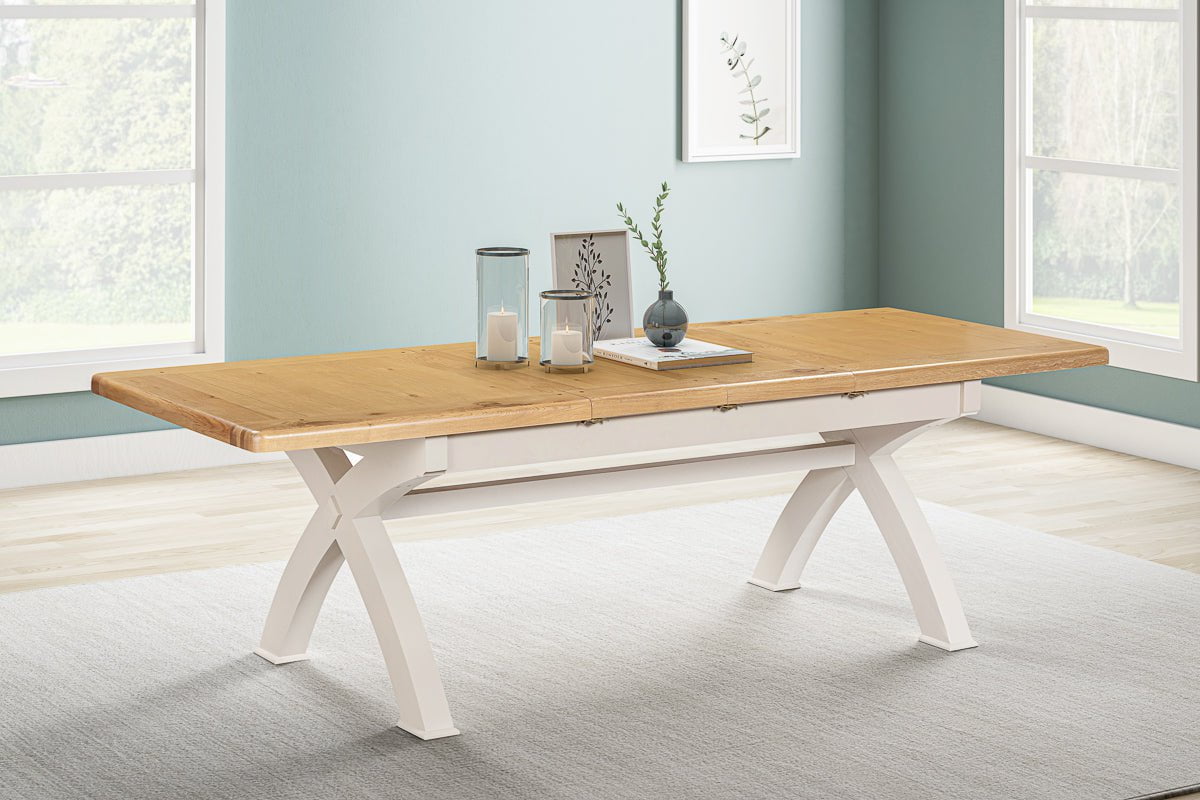 Your Home Style Dining Table Kingston Painted Small Cross Leg 180/260 Extending Table