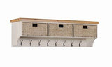 Your Home Style Hall Shelf Kingston Painted Wall Shelf with Hooks & Baskets