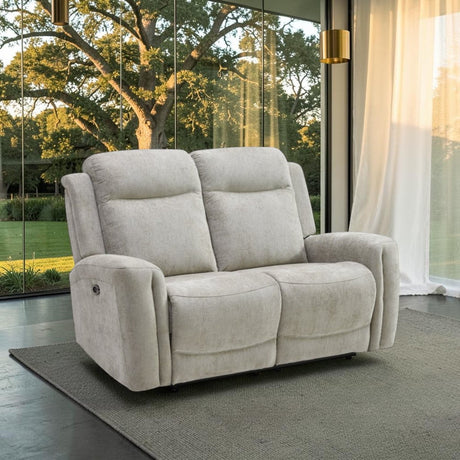 Your Home Furniture of Newark Kyoto Henley 2 Seater Electric Recliner Sofa in Natural Chenille