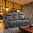 Kyoto Reclining Sofas Kyoto Henley 3 Seater Electric Recliner Sofa in Grey Leather