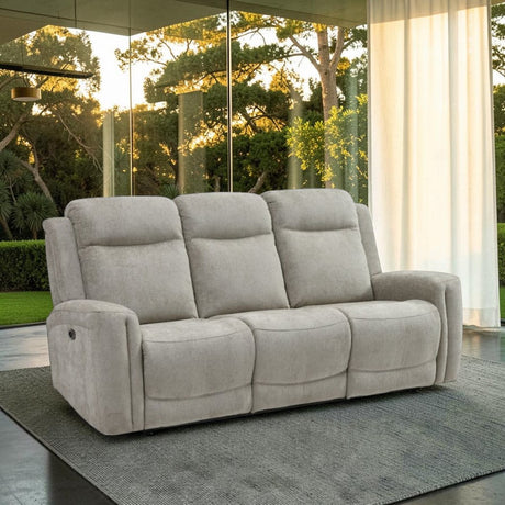 Your Home Furniture of Newark Kyoto Henley 3 Seater Electric Recliner Sofa in Natural Chenille