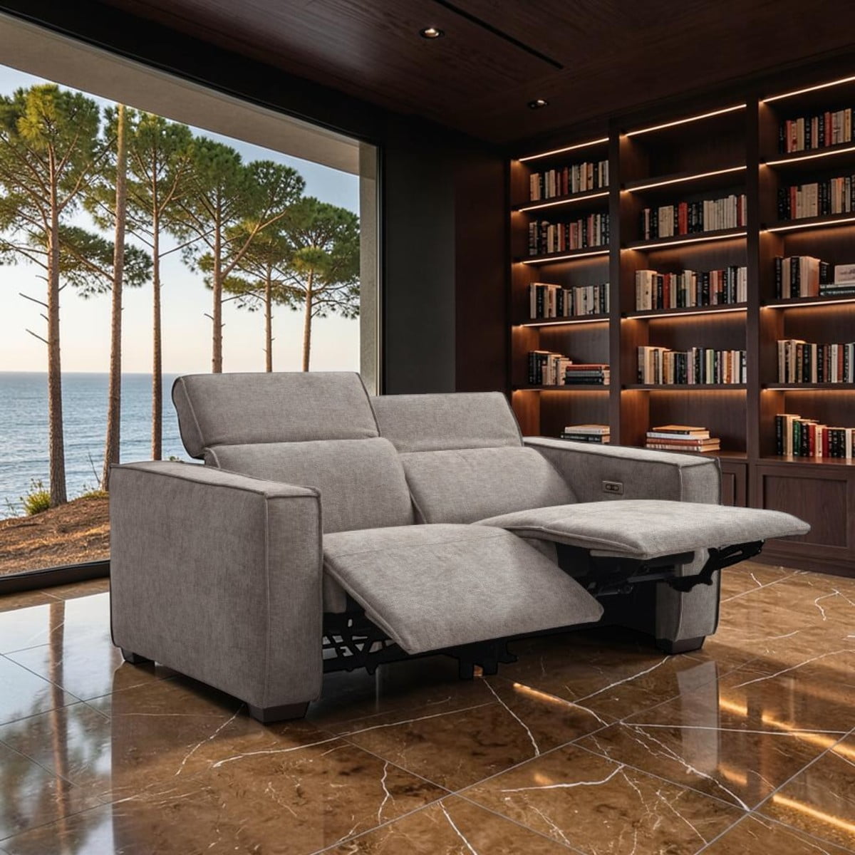 Your Home Furniture of Newark Kyoto Primo 2 Seater Electric Recliner Sofa in Mole