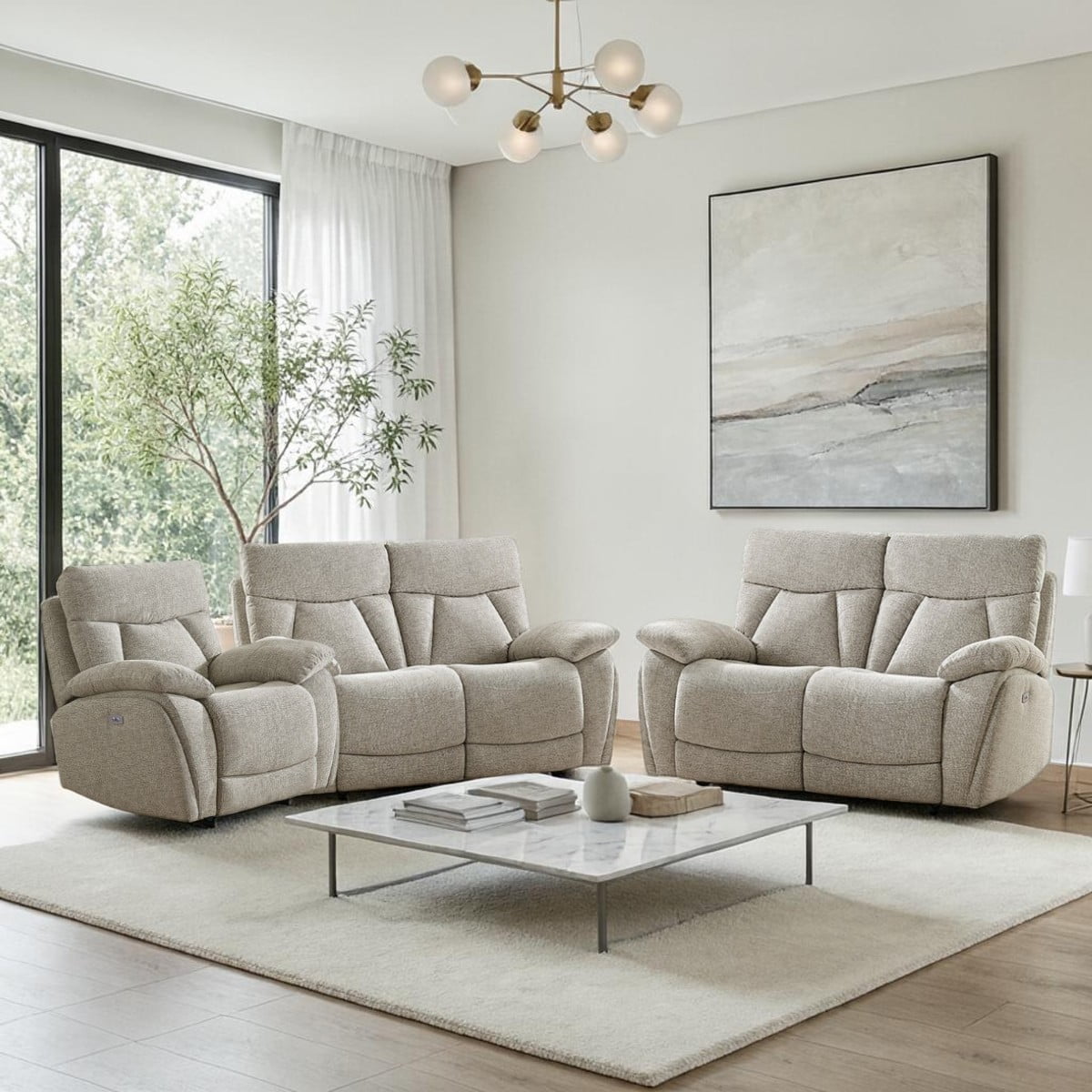 Lebus Sofa Suite Lebus Boston 2 & 2 & 1 Reclining Sofa & Chair Suite