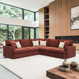 Lebus Bromley 2C2 large corner sofa in grey fabric with accent cushions