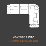 Lebus Corner Sofa Lebus Charles L-Shaped Corner Sofa