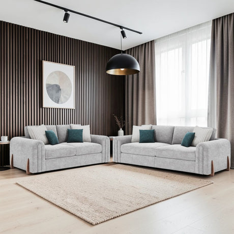 Lebus Charlie 2 seater modern fabric sofa styled in a contemporary UK living room