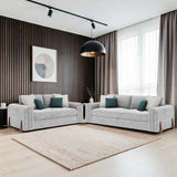 Lebus Charlie 4 seater large fabric sofa styled in a modern UK family living room