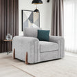 Lebus Charlie fabric armchair in silver fabric with walnut feet