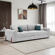 Lebus Charlie Grand sofa in silver fabric with walnut feet