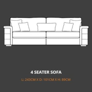 Lebus 4 Seater Sofa Lebus Finesse 4 Seater Sofa