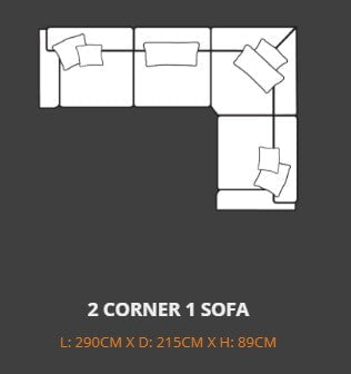 Lebus Corner Sofa Lebus Finesse Small Corner Sofa 2-C-1